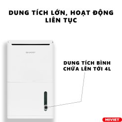 Dung tích bình chứa 4 lít giúp chứa nhiều nước hơn, tiết kiệm thời gian đổ nước