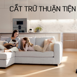 Đế cắm tối giản giúp bạn cất giữ máy hút bụi lau sàn và phụ kiện thuận tiện