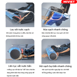 FLOOR ONE S7 Pro sử dụng hệ thống cung cấp nước áp suất ổn định, nước sạch giúp bàn chải lăn luôn sạch khi lau sàn