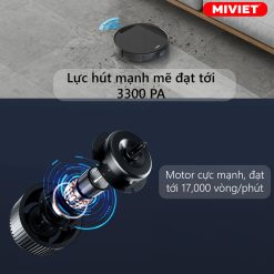 Hiệu năng mạnh mẽ, lực hút đạt tới 3300Pa, nhờ motor cực mạnh