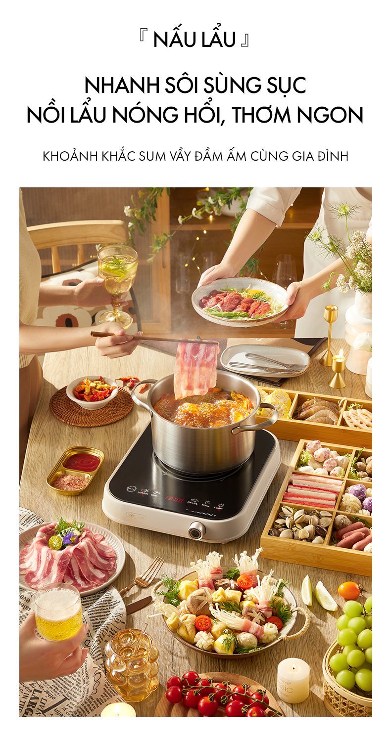 Bếp điện từ Bear (Bếp đơn) DCL-A22Q5 - Hàng chính hãng - Tiếng Anh/Việt - BH 18 Tháng - Full VAT