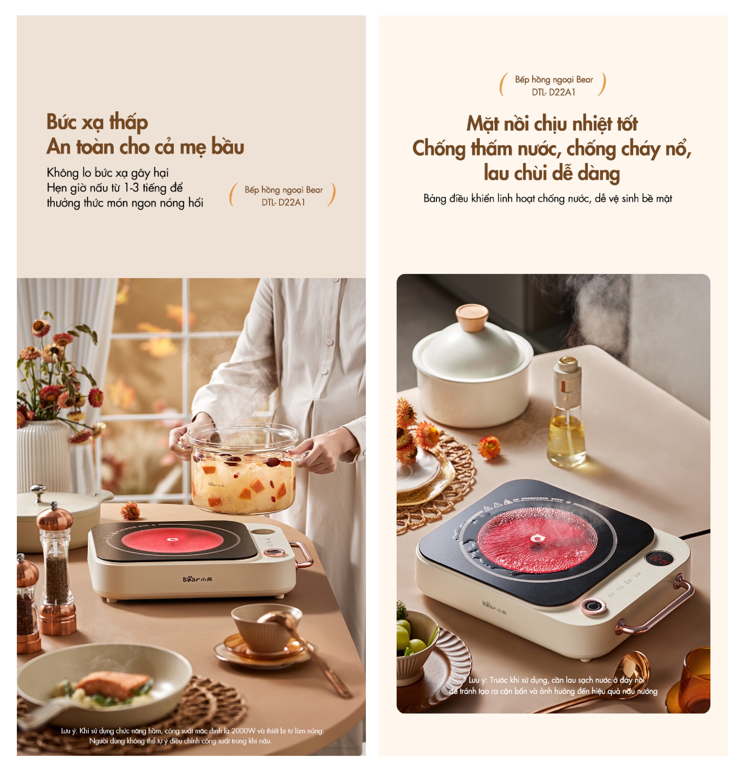 Bếp hồng ngoại cao cấp Bear DTL-D22A1 - Hàng chính hãng - Tiếng Anh/Việt - BH 18 tháng - Full VAT