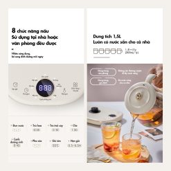 Bình nấu trà đa năng Bear YSH-E15M1 - Hàng chính hãng - Tiếng Anh/Việt - BH 18 tháng - Full VAT