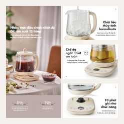 Bình nấu trà đa năng Bear YSH-E15M1 - Hàng chính hãng - Tiếng Anh/Việt - BH 18 tháng - Full VAT