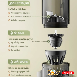 Máy ép chậm đa năng Bear YZJ-D01Y6 - Hàng chính hãng - Tiếng Anh/Việt - BH 18 tháng - Full VAT