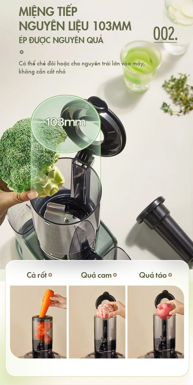 Máy ép chậm đa năng Bear YZJ-D01Y6 - Hàng chính hãng - Tiếng Anh/Việt - BH 18 tháng - Full VAT