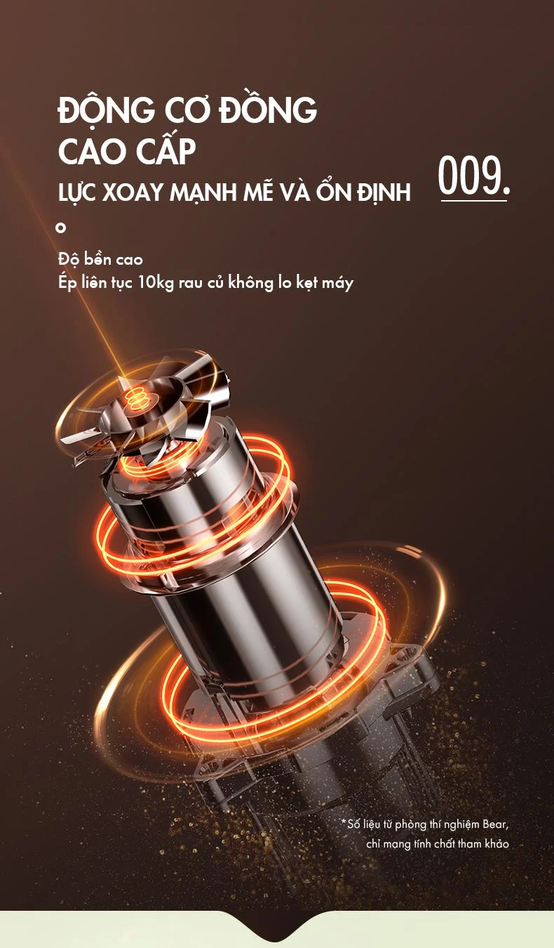 Máy ép chậm đa năng Bear YZJ-D01Y6 - Hàng chính hãng - Tiếng Anh/Việt - BH 18 tháng - Full VAT