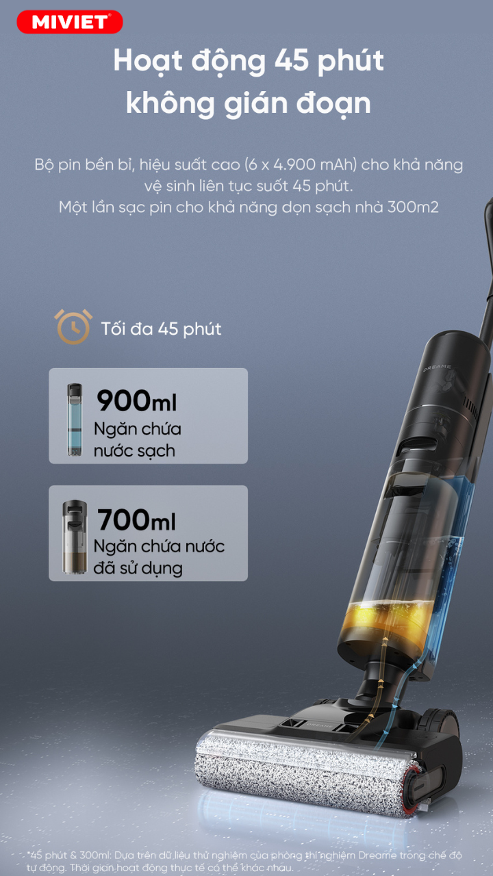 Máy hút bụi lau nhà không dây - Khô và ướt Dreame H13 Pro - Chính hãng