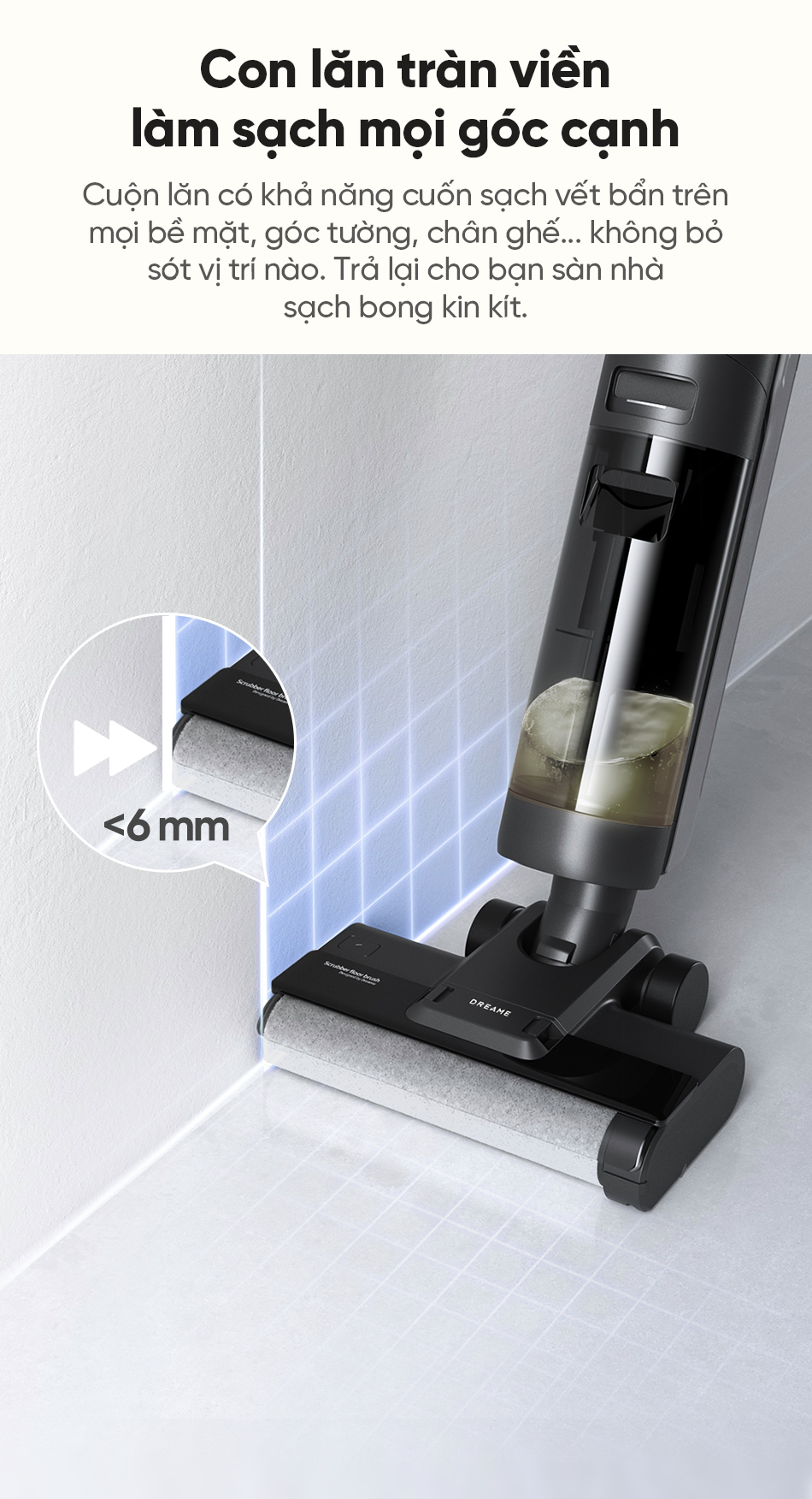 Máy hút bụi lau nhà không dây - Khô và ướt Dreame H12S AE