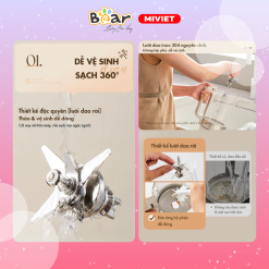 Máy làm sữa hạt đa năng Bear PBJ-D08T1 - Hàng chính hãng - Tiếng Anh/Việt - BH 18 tháng - Full Vat Máy làm sữa hạt đa năng Bear PBJ-D08T1 - Hàng chính hãng - Tiếng Anh/Việt - BH 18 tháng - Full Vat