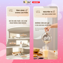Máy làm sữa hạt đa năng Bear PBJ-D08T1 - Hàng chính hãng - Tiếng Anh/Việt - BH 18 tháng - Full Vat Máy làm sữa hạt đa năng Bear PBJ-D08T1 - Hàng chính hãng - Tiếng Anh/Việt - BH 18 tháng - Full Vat