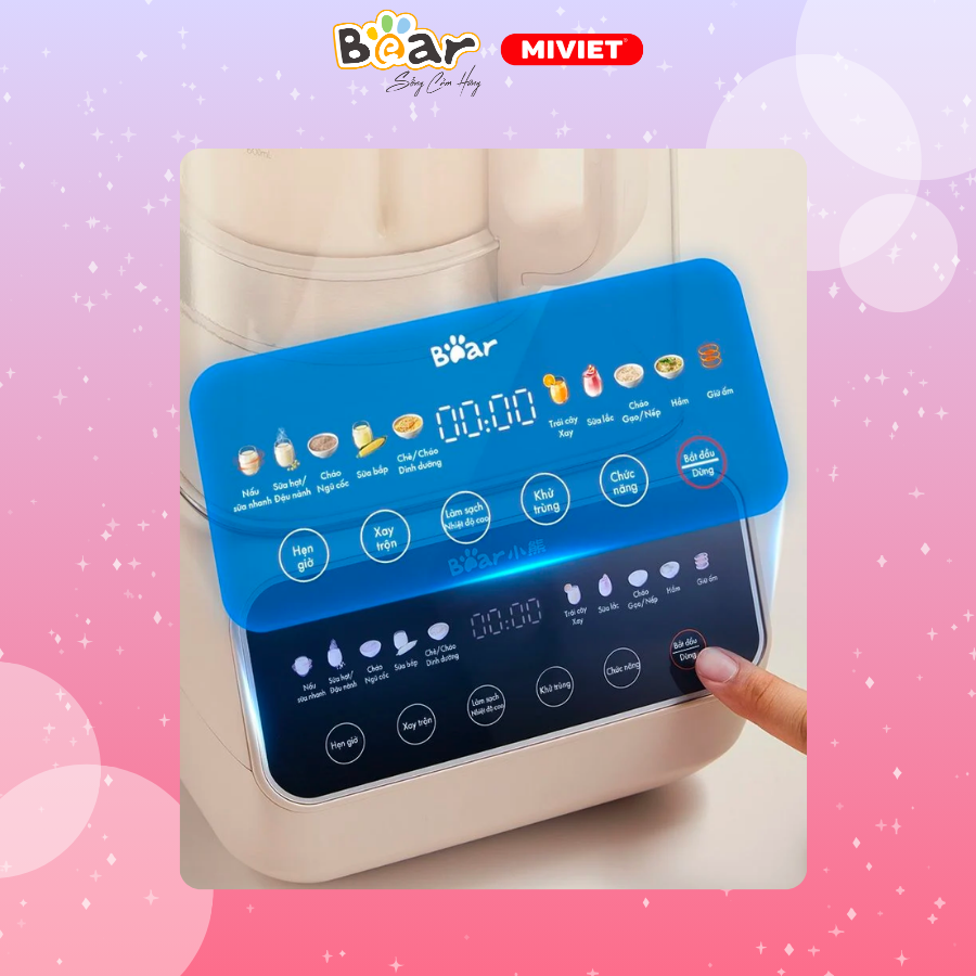 Máy làm sữa hạt đa năng Bear PBJ-D08T1 - Hàng chính hãng - Tiếng Anh/Việt - BH 18 tháng - Full Vat Máy làm sữa hạt đa năng Bear PBJ-D08T1 - Hàng chính hãng - Tiếng Anh/Việt - BH 18 tháng - Full Vat - Ảnh 7