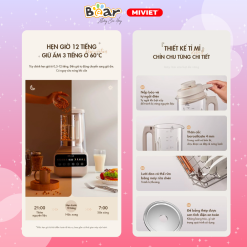 Máy làm sữa hạt đa năng Bear PBJ-D08T1 - Hàng chính hãng - Tiếng Anh/Việt - BH 18 tháng - Full Vat Máy làm sữa hạt đa năng Bear PBJ-D08T1 - Hàng chính hãng - Tiếng Anh/Việt - BH 18 tháng - Full Vat