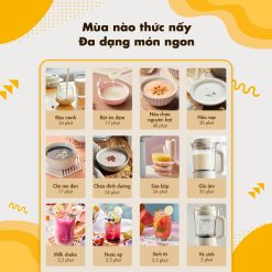 Máy làm sữa hạt đa năng Bear PBJ-C16Q8 (1,5 lít) - Hàng chính hãng - Tiếng Anh/Việt - BH 18 tháng - Full VAT