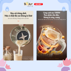 Máy làm sữa hạt đa năng Bear PBJ-D10T1 (Dung tích 1,75 lít) - Hàng chính hãng - Tiếng Anh/Việt - BH 18 tháng - Full VAT