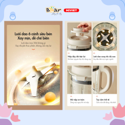 Máy làm sữa hạt đa năng Bear PBJ-D10T1 (Dung tích 1,75 lít) - Hàng chính hãng - Tiếng Anh/Việt - BH 18 tháng - Full VAT