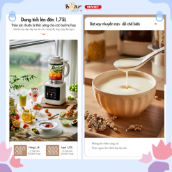 Máy làm sữa hạt đa năng Bear PBJ-D10T1 (Dung tích 1,75 lít) - Hàng chính hãng - Tiếng Anh/Việt - BH 18 tháng - Full VAT