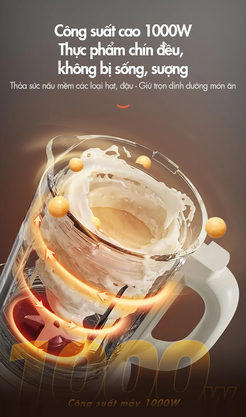 Máy làm sữa hạt đa năng Bear PBJ-D10T1 (Dung tích 1,75 lít) - Hàng chính hãng - Tiếng Anh/Việt - BH 18 tháng - Full VAT