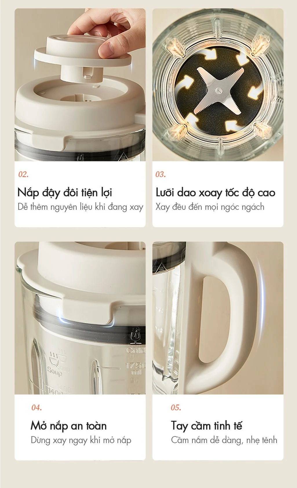 Máy làm sữa hạt đa năng Bear PBJ-D10T1 (Dung tích 1,75 lít) - Hàng chính hãng - Tiếng Anh/Việt - BH 18 tháng - Full VAT