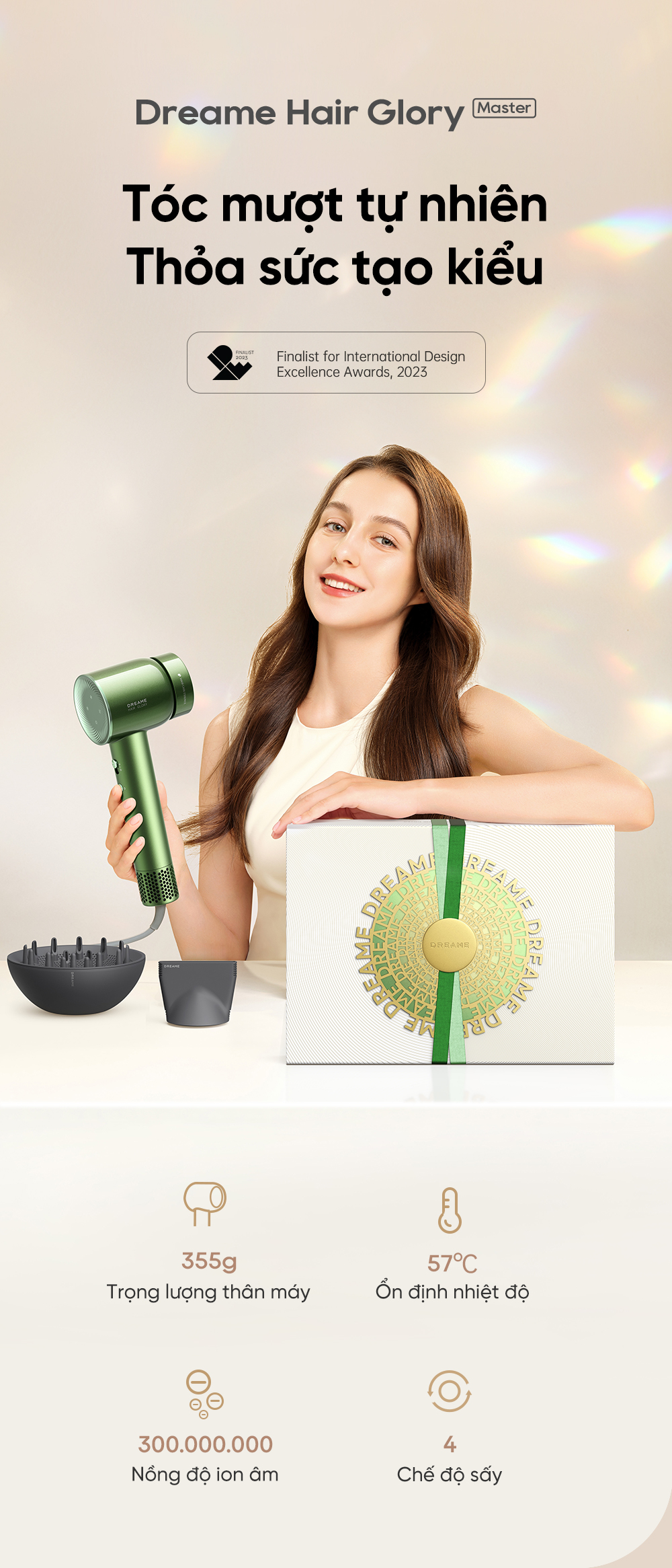 Máy sấy tóc tốc độ cao Dreame Hair Glory Master - Chính Hãng - New 2024