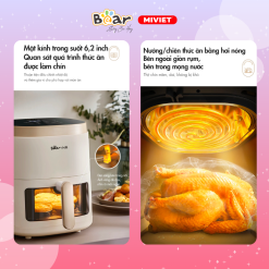 Nồi chiên không dầu Bear QZG-F15E3 - Dung tích 5L - Hàng chính hãng - Tiếng Anh/Việt - BH 18 tháng - Full VAT