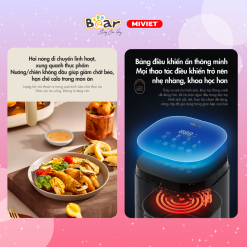 Nồi chiên không dầu Bear QZG-F15E3 - Dung tích 5L - Hàng chính hãng - Tiếng Anh/Việt - BH 18 tháng - Full VAT