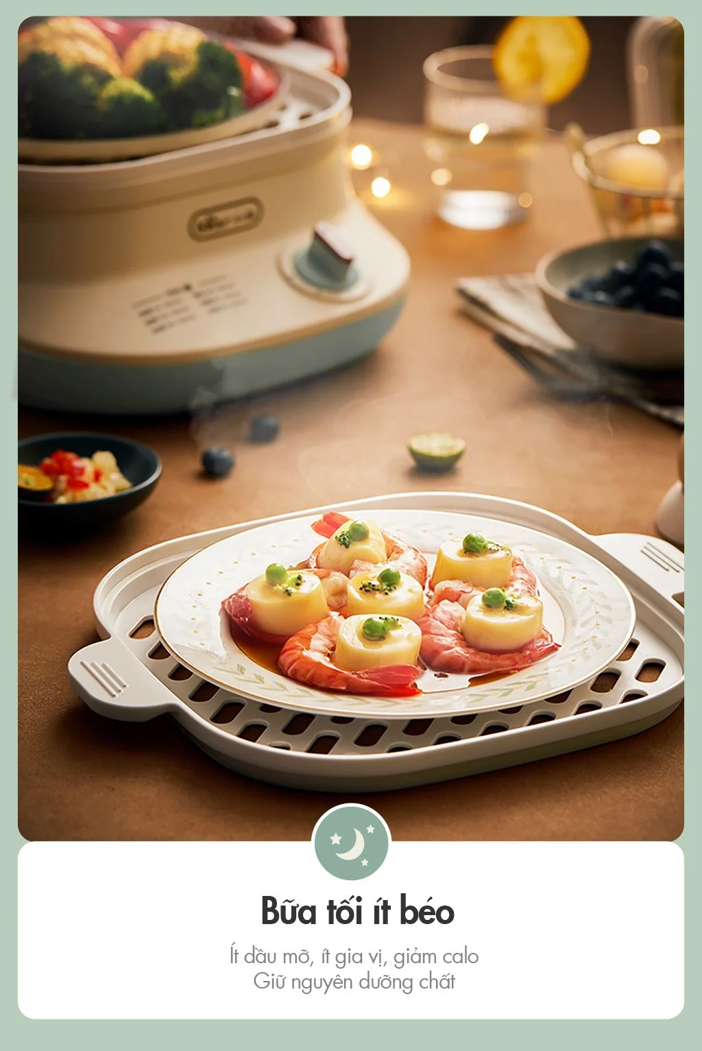 Nồi hấp thức ăn Bear DZG-C60Q8 - Dung tích 6L - Hàng chính hãng - Tiếng Anh/Việt - BH 18 tháng - Full VAT