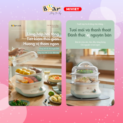 Nồi hấp thức ăn Bear DZG-C60Q8 - Dung tích 6L - Hàng chính hãng - Tiếng Anh/Việt - BH 18 tháng - Full VAT