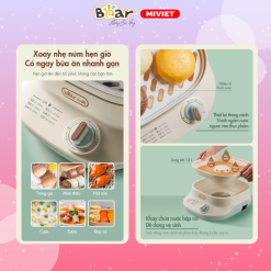 Nồi hấp thức ăn Bear DZG-C60Q8 - Dung tích 6L - Hàng chính hãng - Tiếng Anh/Việt - BH 18 tháng - Full VAT