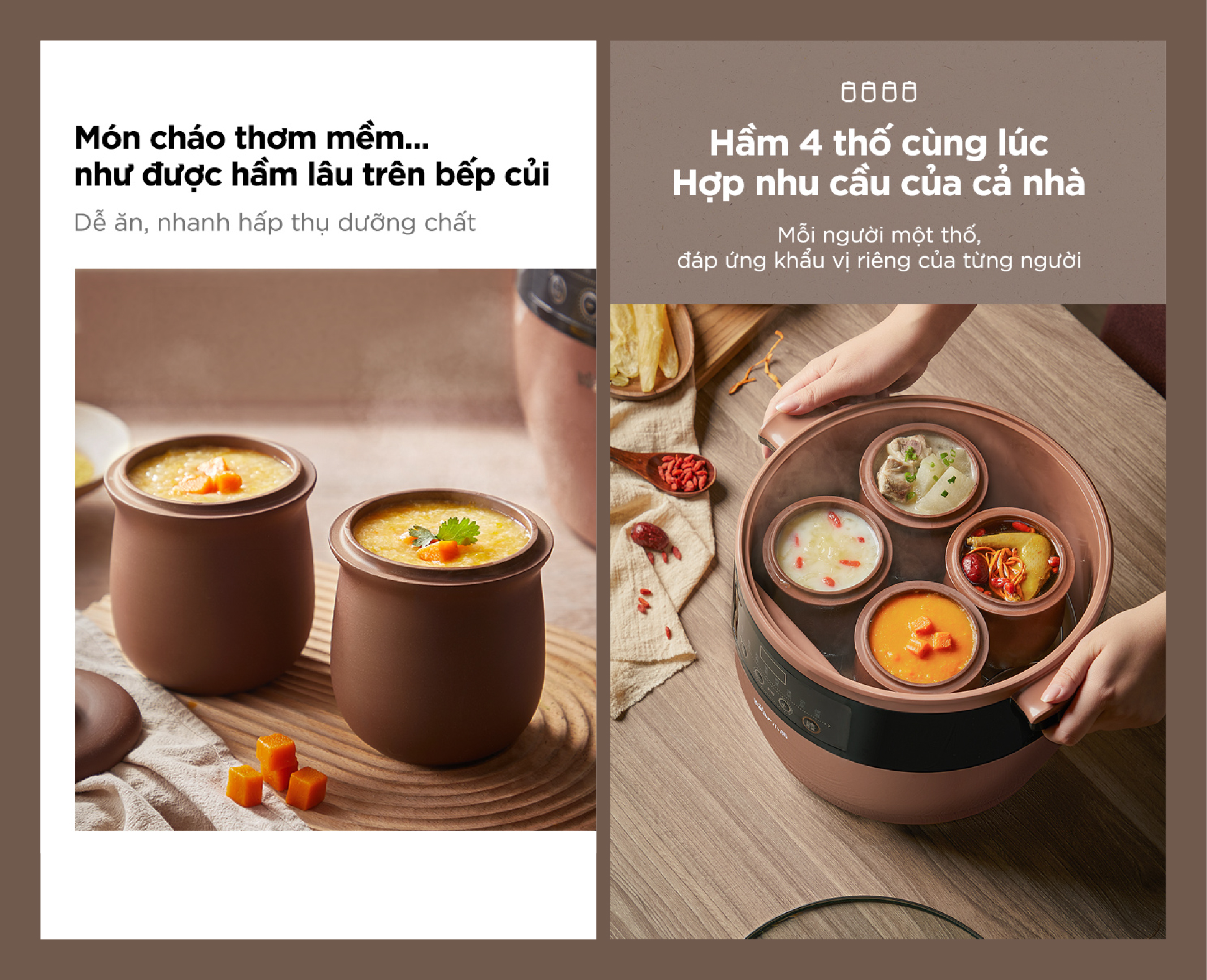 Nồi nấu chậm Bear DDZ-B45Z1 - Dung tích 4.5L - Hàng chính hãng - Tiếng Anh/Việt - BH 18 tháng - Full VAT