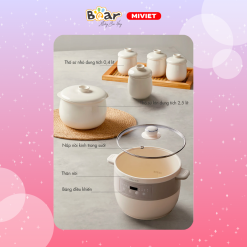 Nồi nấu chậm đa năng Bear DDZ-B25Q3 - Hàng chính hãng - Tiếng Anh/Việt - BH 18 tháng - Full Vat