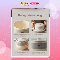 Nồi nấu chậm đa năng Bear DDZ-B25Q3 - Hàng chính hãng - Tiếng Anh/Việt - BH 18 tháng - Full Vat