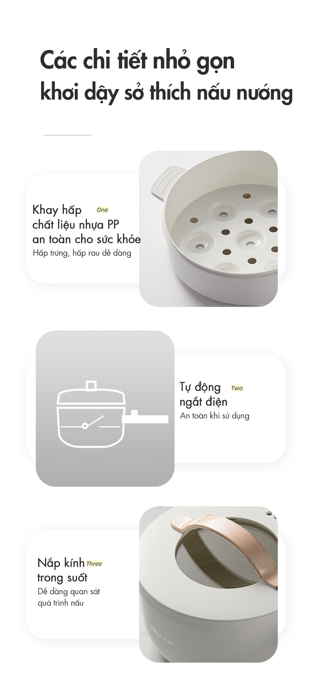 Nồi nấu đa năng Bear DRG-E15P2 - Hàng chính hãng - Tiếng Anh/Việt - BH 18 tháng - Full VAT
