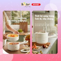 Nồi nấu đa năng Bear DRG-E15P2 - Hàng chính hãng - Tiếng Anh/Việt - BH 18 tháng - Full VAT