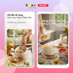 Nồi nấu đa năng Bear DRG-E15P2 - Hàng chính hãng - Tiếng Anh/Việt - BH 18 tháng - Full VAT