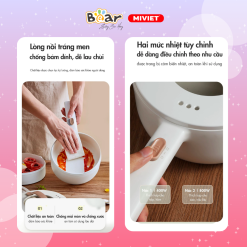 Nồi nấu đa năng Bear DRG-E15P2 - Hàng chính hãng - Tiếng Anh/Việt - BH 18 tháng - Full VAT