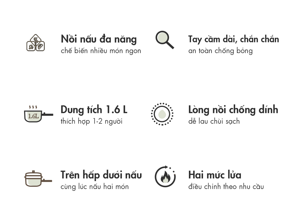 Nồi nấu đa năng Bear DRG-E15P2 - Hàng chính hãng - Tiếng Anh/Việt - BH 18 tháng - Full VAT