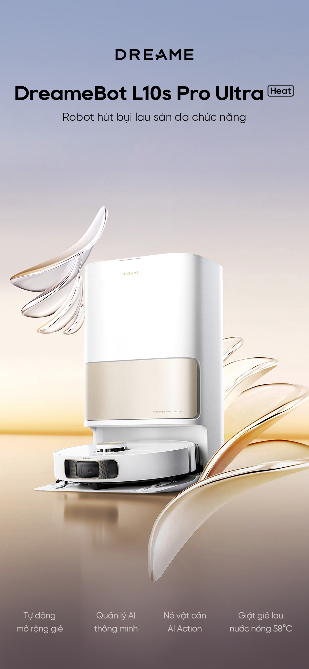 Robot hút bụi lau nhà Dreame L10S Pro Ultra Heat - Bản quốc tế - Chính hãng