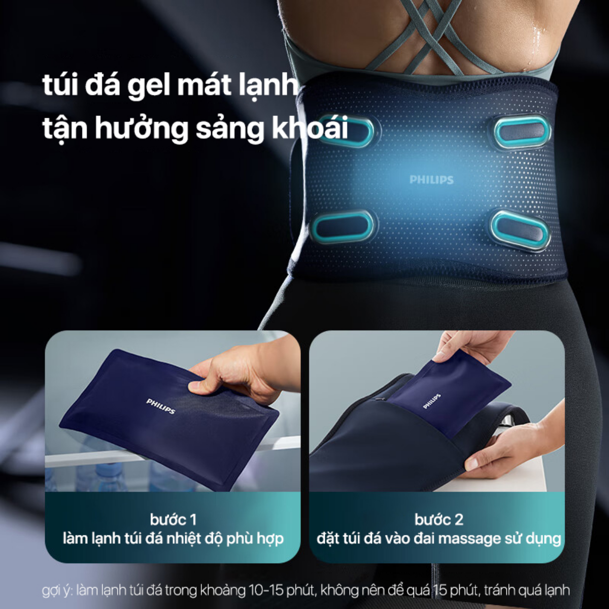 Túi đá gel máy massage lưng PHILIPS PPM4721 