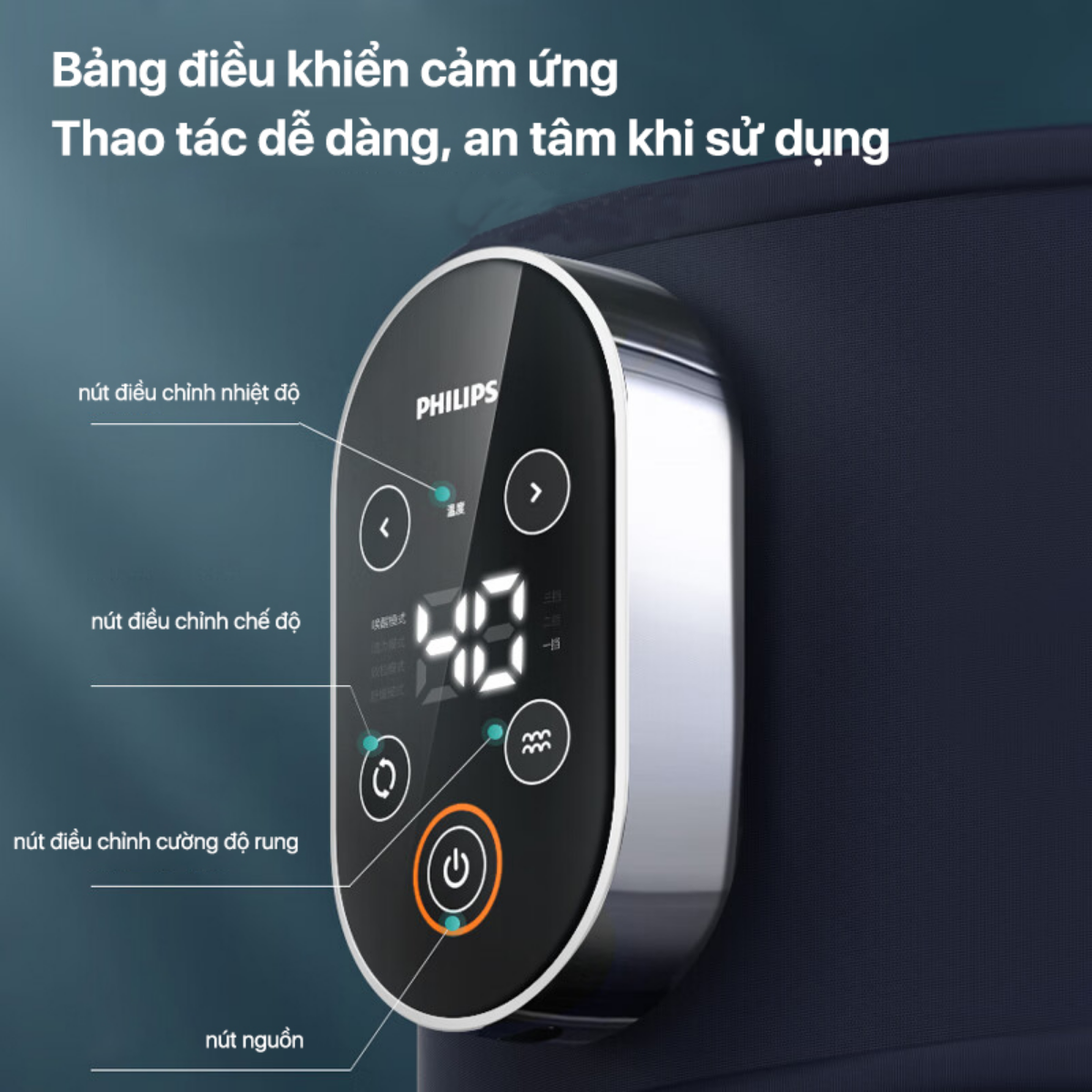 Bàng điều khiển cảm ứng máy massage lưng PHILIPS PPM4721
