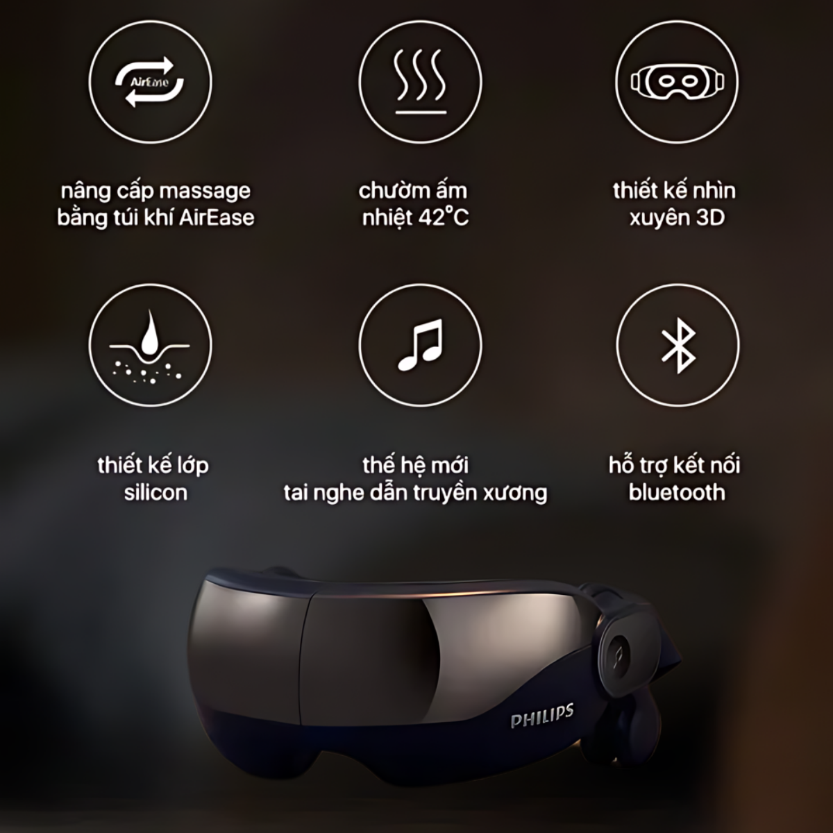 Các chức năng máy massage mắt PHILIPS PPM2702