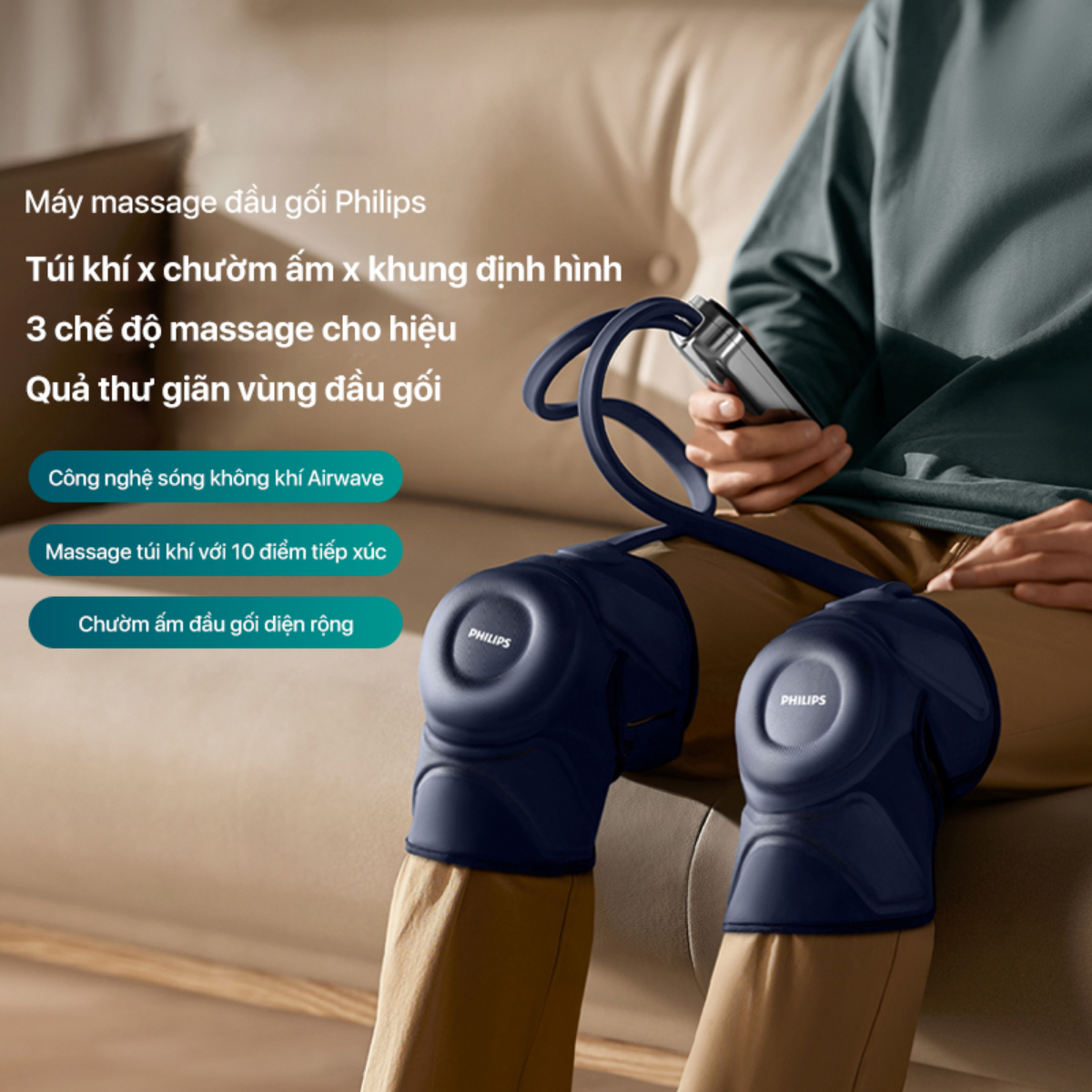 Chức năng máy massageđầu gối PHILIPS PPM5521