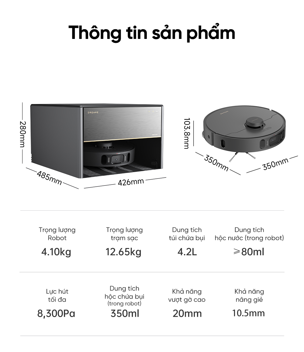 Robot hút bụi lau nhà Dreame X30 Master