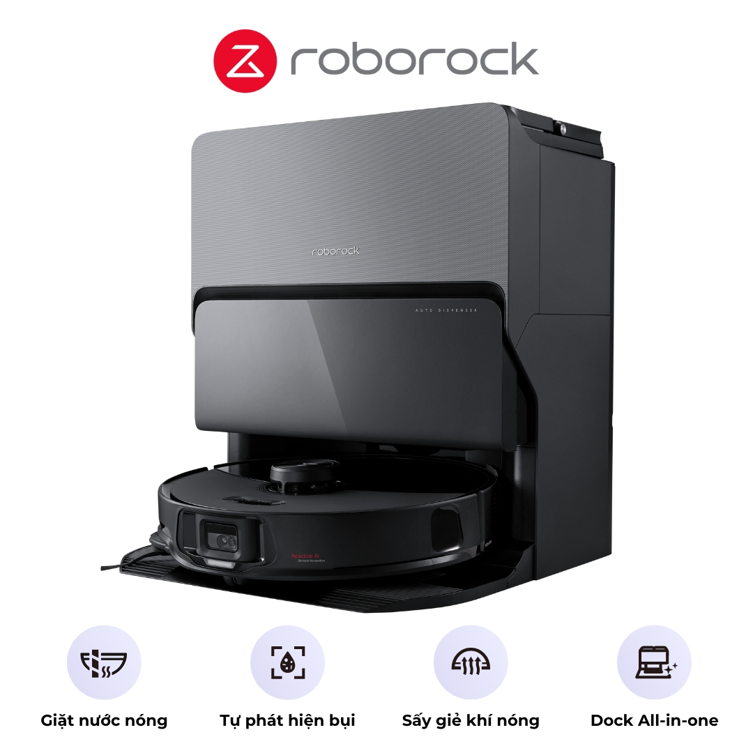 Robot lau nhà hút bụi Roborock S8 MaxV Ultra - Bản quốc tế - Chính hãng (Trắng/ Đen)