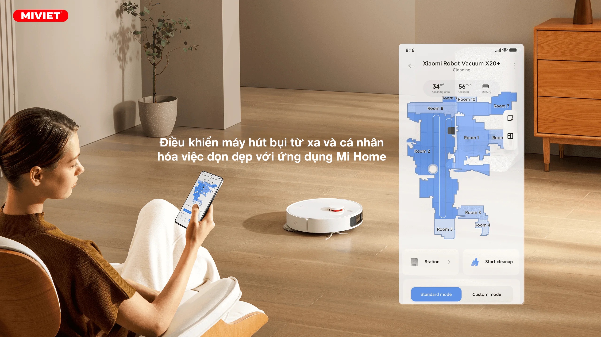 Robot hút bụi Xiaomi Vacuum X20 Plus (X20+) - Bản quốc tế - Chính hãng