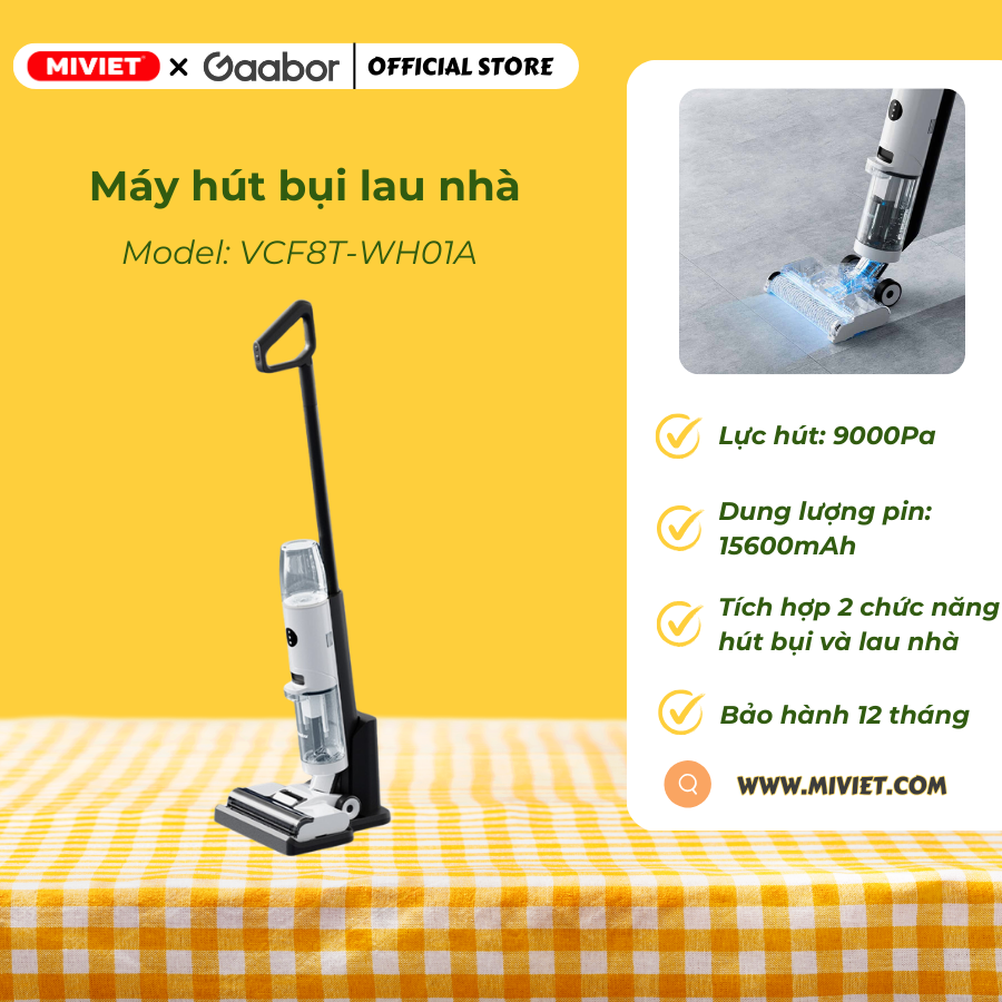 Máy hút bụi lau nhà Gaabor VCF8T-WH01A Máy hút bụi lau nhà Gaabor VCF8T-WH01A chính hãng