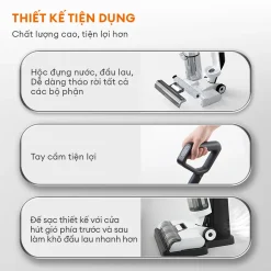 Máy hút bụi lau nhà Gaabor VCF8T-WH01A tiện dụng