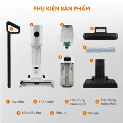 Bộ phụ kiện máy hút bụi lau nhà Gaabor VCF8T-WH01A