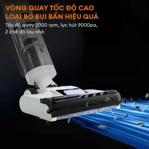 Máy hút bụi lau nhà Gaabor VCF8T-WH01A tốc độ quay 2000 rpm
