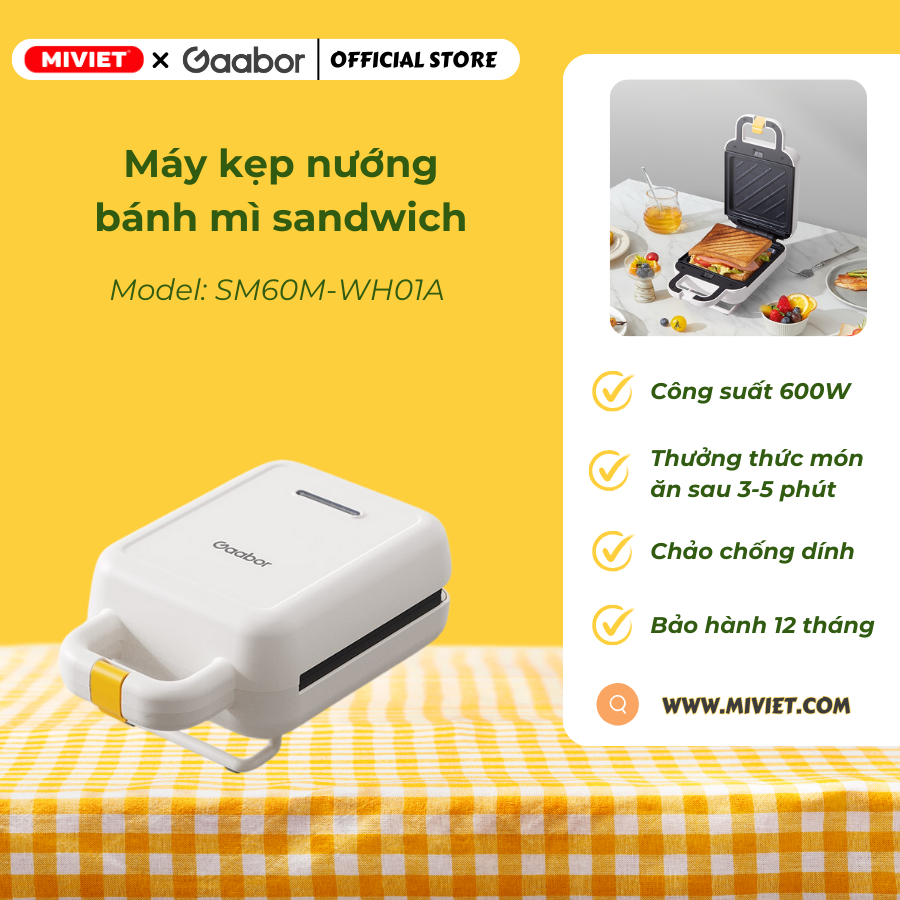 Máy kẹp sandwich SM60M-WH01A công suất 600W Máy kẹp sandwich SM60M-WH01A chính sách